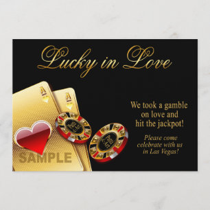 SAMPLE Casino Style Wedding   Papier: linnen Kaart