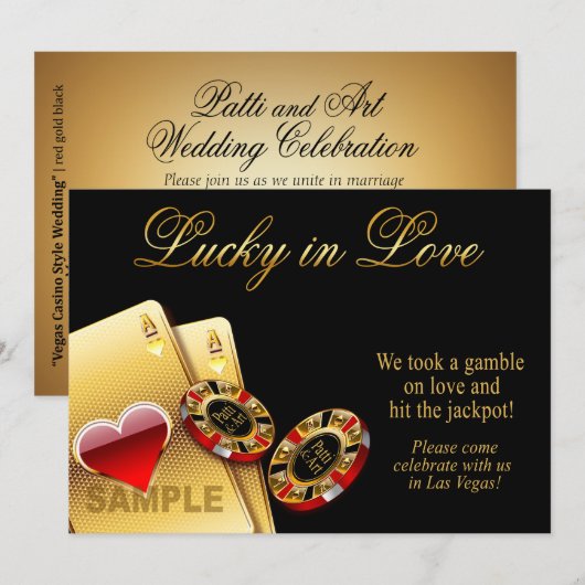 SAMPLE Casino Style Wedding | Papier: mat Kaart (Voorkant / Achterkant)