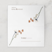 Sample Eén Wilde Bloem Bruiloft Plaatskaartje (Buitenkant ongevouwen)