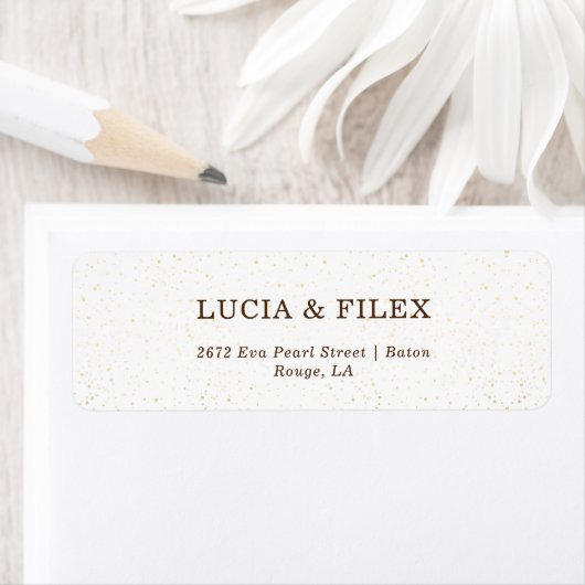 Sample Golden Dust Wedding Retrun Adres Etiket (Insitu)