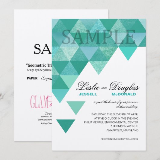 SAMPLE handtekening ultra-dikke geometrische drieh Kaart (Voorkant / Achterkant)