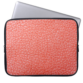 Sample of orange leather upholstery textureabstrac laptop sleeve