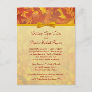 Sample Wedding Invitation - Autumn Mist - Gold Uitnodiging Briefkaart