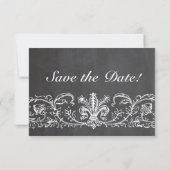  Sampler Chalkboard Lace sparen de Datum Save The Date (Achterkant)