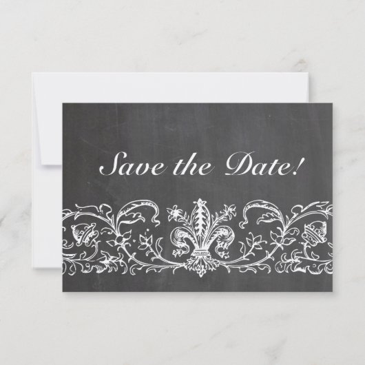  Sampler Chalkboard Lace sparen de Datum Save The Date (Achterkant)