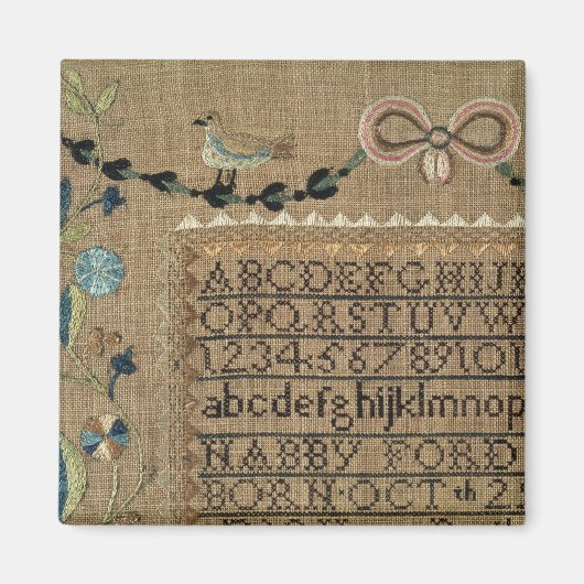 Sampler door N.Ford, 1799, New Hampshire Magneet (Voorkant)