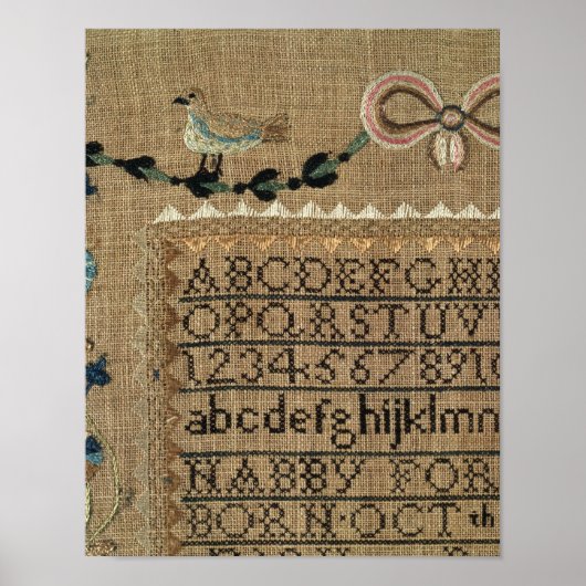 Sampler door N.Ford, 1799, New Hampshire Poster (Voorkant)