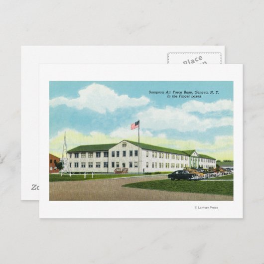 Sampson Air Force Base-gebouw Briefkaart (Voorkant / Achterkant)
