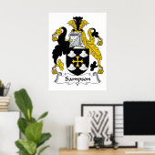Sampson Family Crest Poster (Thuiskantoor)
