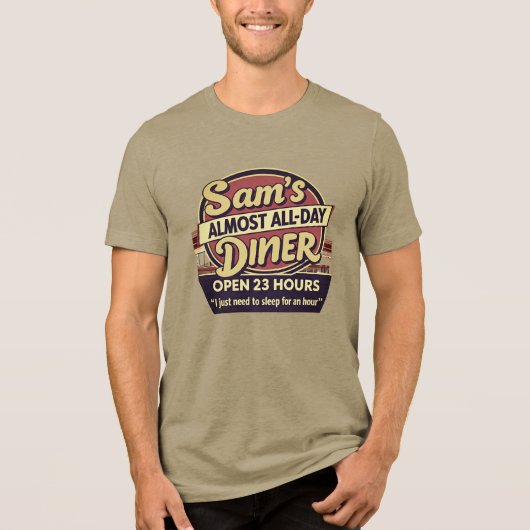 Sam's 23-uurs diner Tri-Blend shirt (Voorkant)