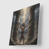 Samson Breaking the Pillars Decorative Clock Vierkante Klok (Hoek)