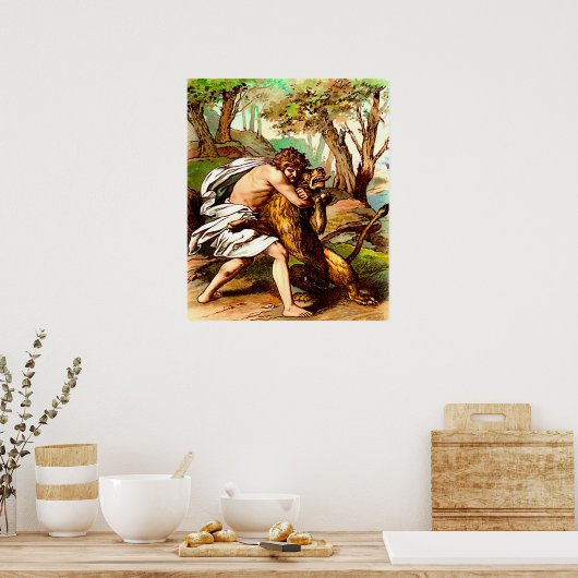 samson doodt een klein poster leeuw (Keuken)