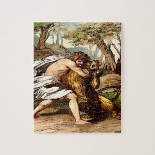 samson doodt een kleine leeuw Puzzle Design Legpuzzel