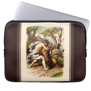 Samson en de leeuw laptop sleeve