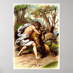 Samson en de leeuw poster