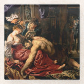Samson en Delilah, c.1609 Glazen Onderzetter (Voorkant)