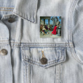 Samson en Delilah Vierkante Button 5,1 Cm (In situ)