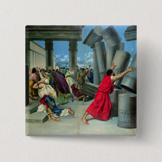 Samson en Delilah Vierkante Button 5,1 Cm (Voorkant)