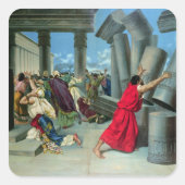 Samson en Delilah Vierkante Sticker (Voorkant)