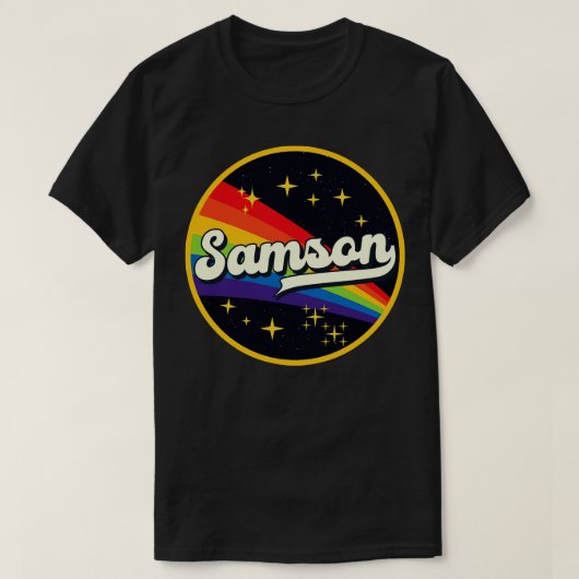 Samson regenboog in ruimte  stijl t-shirt (Design voorkant)