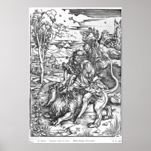 Samson slaying the lion, c.1496-98 poster
