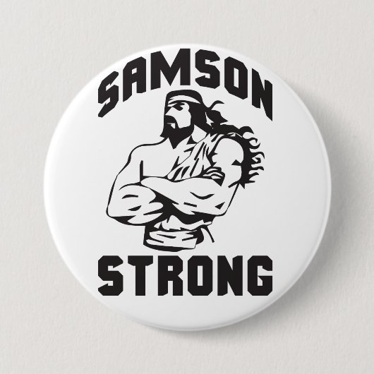 Samson Strong - Bodybuilding Ronde Button 7,6 Cm (Voorkant)