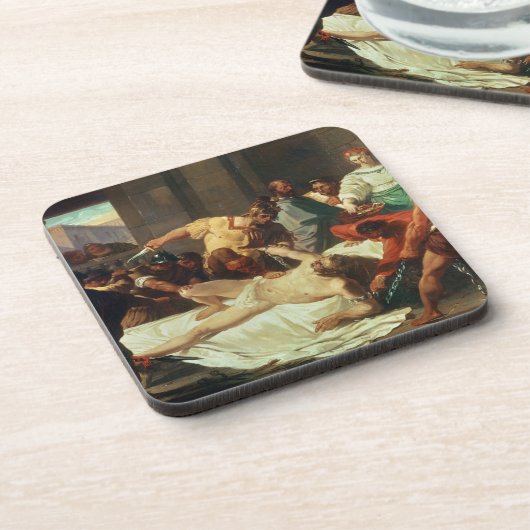 Samson verraden door Delilah (olie op canvas) Drankjes Onderzetter (Linkerzijde)