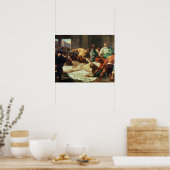 Samson verraden door Delilah (olie op canvas) Poster (Keuken)