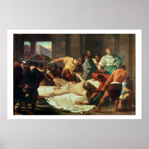 Samson verraden door Delilah (olie op canvas) Poster