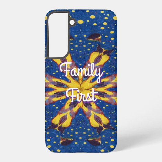 Samsung Case with “Family First” – Elegant Massage Samsung Galaxy Hoesje (Achterkant)
