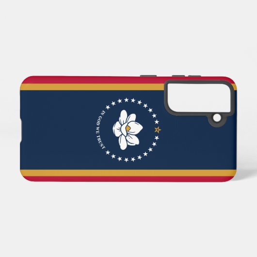 Samsung Galaxy S21 Case Flag of Mississippi Samsung Galaxy Hoesje (Achterkant horizontaal)