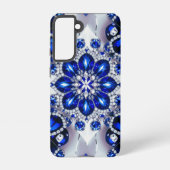 Samsung Galaxy S21 Hoesje blauw wit kleuren (Achterkant)