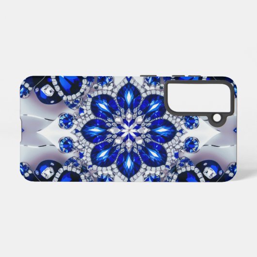 Samsung Galaxy S21 Hoesje blauw wit kleuren (Achterkant horizontaal)