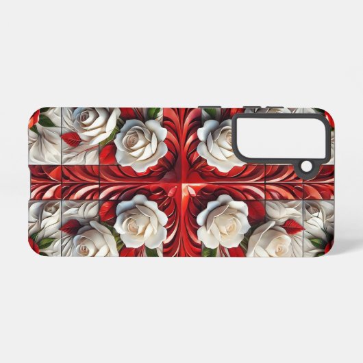 Samsung Galaxy S21 Hoesje Engelse Rozen (Achterkant horizontaal)