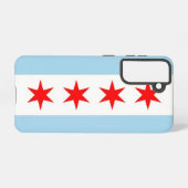 Samsung Galaxy S21 Hoesje Flag of Chicago (Achterkant horizontaal)