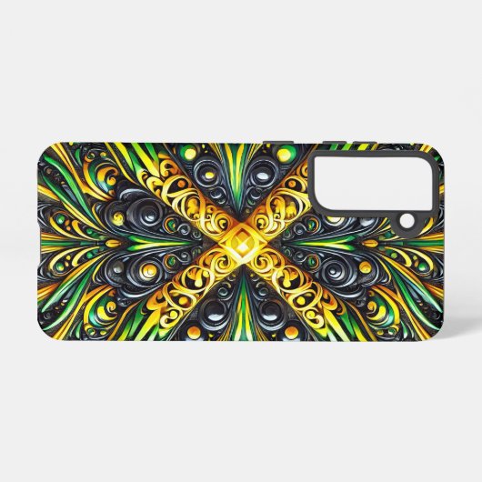Samsung Galaxy S21 Hoesje Jamaicaanse kleuren (Achterkant horizontaal)