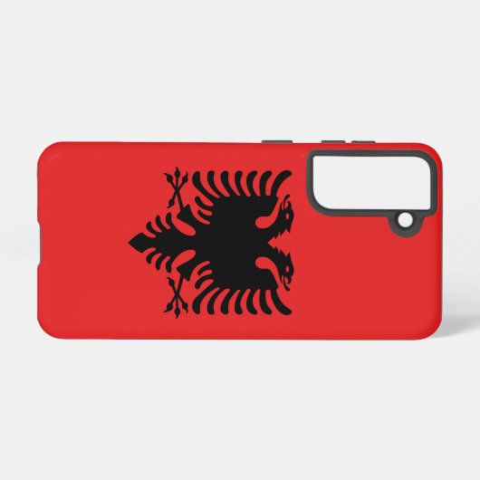 Samsung Galaxy S21 Hoesje vlag van Albanië (Achterkant horizontaal)