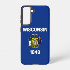Samsung Galaxy S21 Hoesje Vlag van Wisconsin