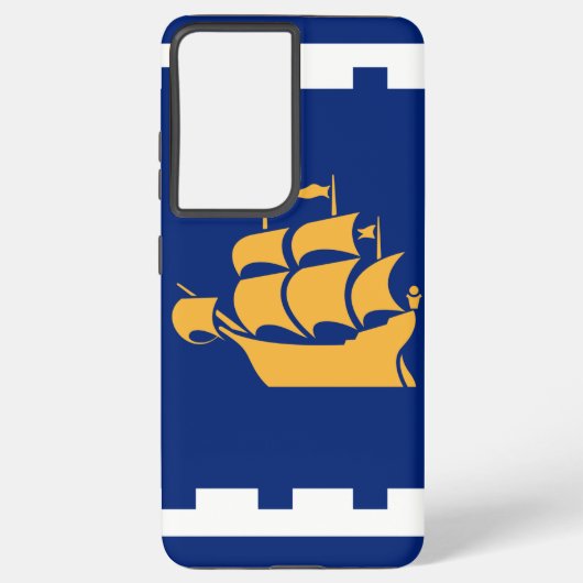 Samsung Galaxy S21 Plus Case flag of Quebec City Hoesje (Achterkant)