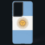 Samsung Galaxy S21 Plus Hoesje vlag van Argentinië<br><div class="desc">Maak van uw Samsung Galaxy S21 Plus een Argentijnse trots met onze exclusieve cover met de vlag van Argentinië! Deze cover, die met veel aandacht voor detail is gemaakt, laat met trots het iconische ontwerp van de Argentijnse vlag zien. De vlag heeft drie horizontale strepen van lichtblauw en wit, met...</div>