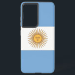 Samsung Galaxy S21 Plus Hoesje vlag van Argentinië Samsung Galaxy Hoesje<br><div class="desc">Maak van uw Samsung Galaxy S21 Plus een Argentijnse trots met onze exclusieve cover met de vlag van Argentinië! Deze cover, die met veel aandacht voor detail is gemaakt, laat met trots het iconische ontwerp van de Argentijnse vlag zien. De vlag heeft drie horizontale strepen van lichtblauw en wit, met...</div>