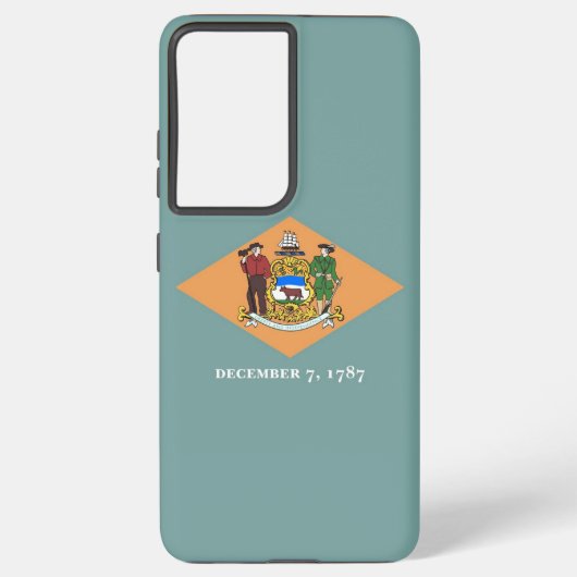 Samsung Galaxy S21 Plus Hoesje Vlag van Delaware (Achterkant)