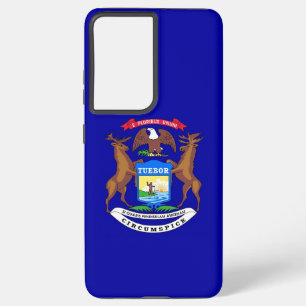 Samsung Galaxy S21 Plus Hoesje Vlag van Michigan