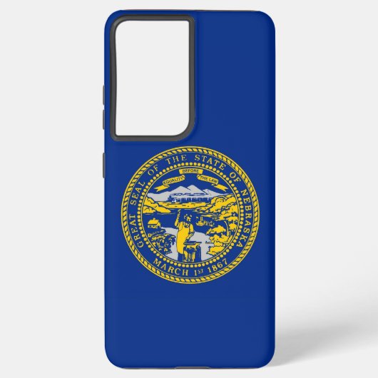 Samsung Galaxy S21 Plus Hoesje Vlag van Nebraska (Achterkant)