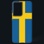Samsung Galaxy S21 Plus Hoesje vlag van Zweden Samsung Galaxy Hoesje<br><div class="desc">Introductie van onze Samsung Galaxy S21 Plus cover met de vlag van Zweden, ontworpen om bescherming te combineren met een viering van Zweeds erfgoed! Deze cover, vervaardigd met zorgvuldige aandacht voor detail, toont trots het iconische gele kruis op een blauwe achtergrond van de Zweedse vlag, die de geschiedenis, cultuur en...</div>