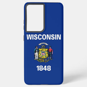 Samsung Galaxy S21 Plus Hoesjes vlag van Wisconsin Hoesje
