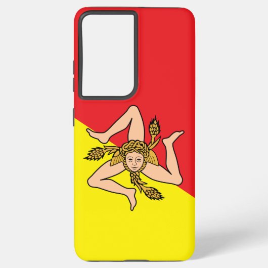 Samsung Galaxy S21 Ultra Case with Sicily flag Hoesje (Achterkant)