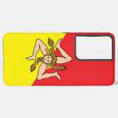 Samsung Galaxy S21 Ultra Case with Sicily flag Hoesje (Linkerkant)