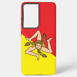 Samsung Galaxy S21 Ultra Case with Sicily flag Samsung Galaxy Hoesje