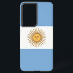 Samsung Galaxy S21 Ultra Hoesje met Argentijnse vl<br><div class="desc">Maak van uw Samsung Galaxy S21 Ultra een Argentijnse trots met onze exclusieve cover met de vlag van Argentinië! Deze cover, die met veel aandacht voor detail is gemaakt, laat met trots het iconische ontwerp van de Argentijnse vlag zien. De vlag heeft drie horizontale strepen van lichtblauw en wit, met...</div>
